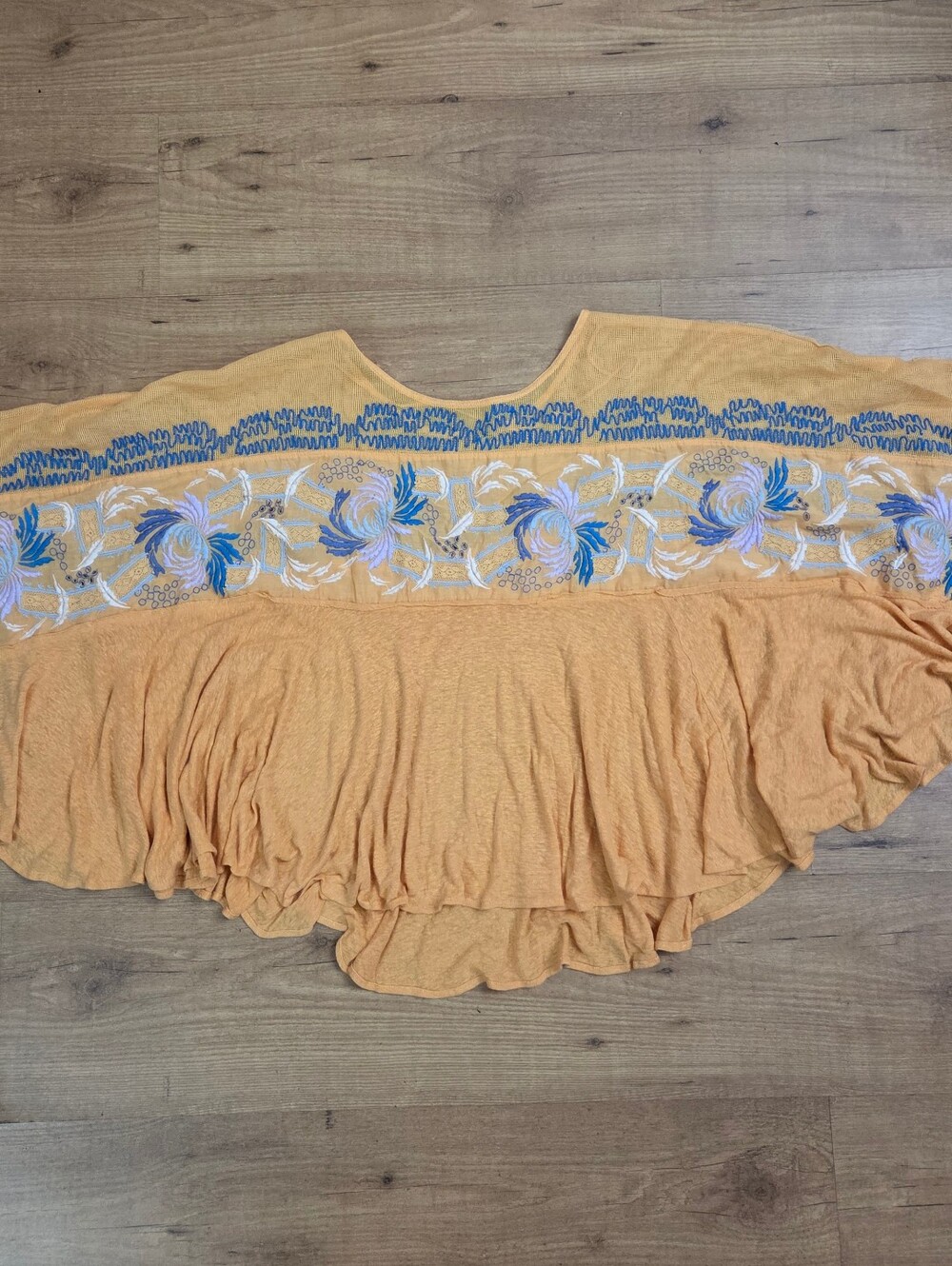 Free People Love Letter Embroidered Poncho Top - Picture 5 of 14